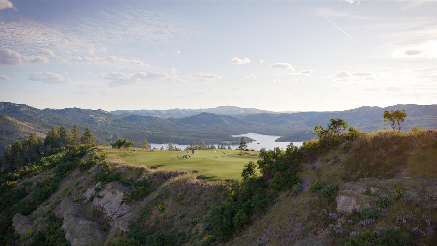 Skyline, Hole 7 — clifftop green above the Jordanelle
