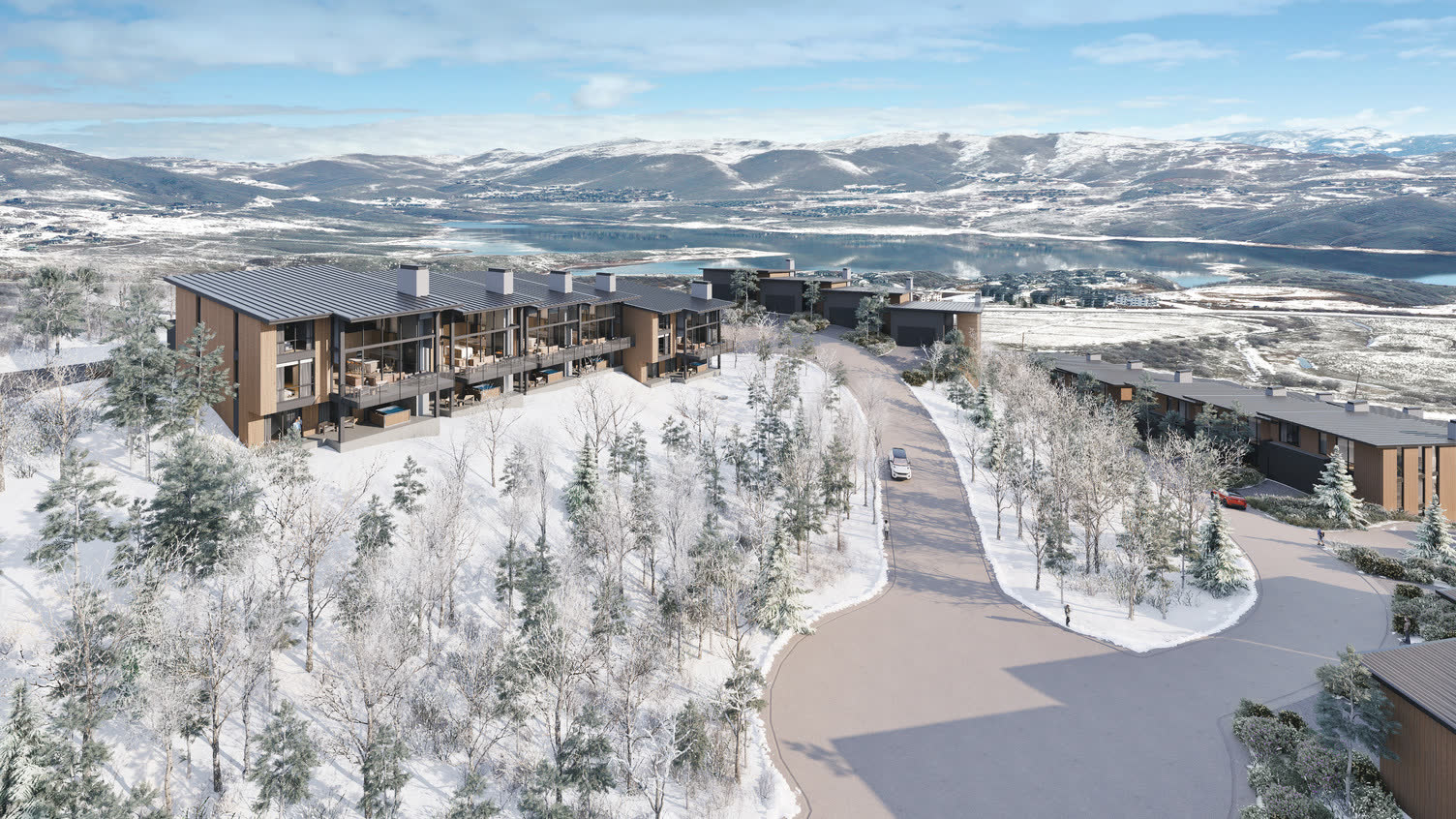 Exterior — winter, above the Jordanelle Reservoir